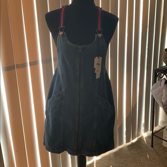 M1858 created for Macy’s denim jumper mini dress - Picture 6 of 10